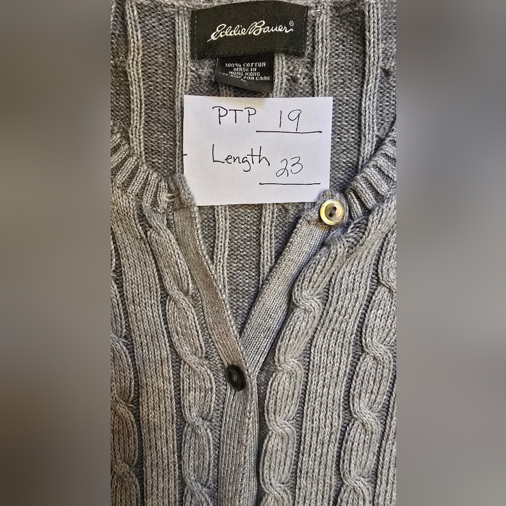 Eddie Bauer Gray Cardigan Sweater - Picture 4 of 4